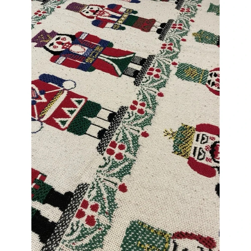 Vintage Woven Nutcracker Tapestry Blanket Christmas Sofa Throw 48